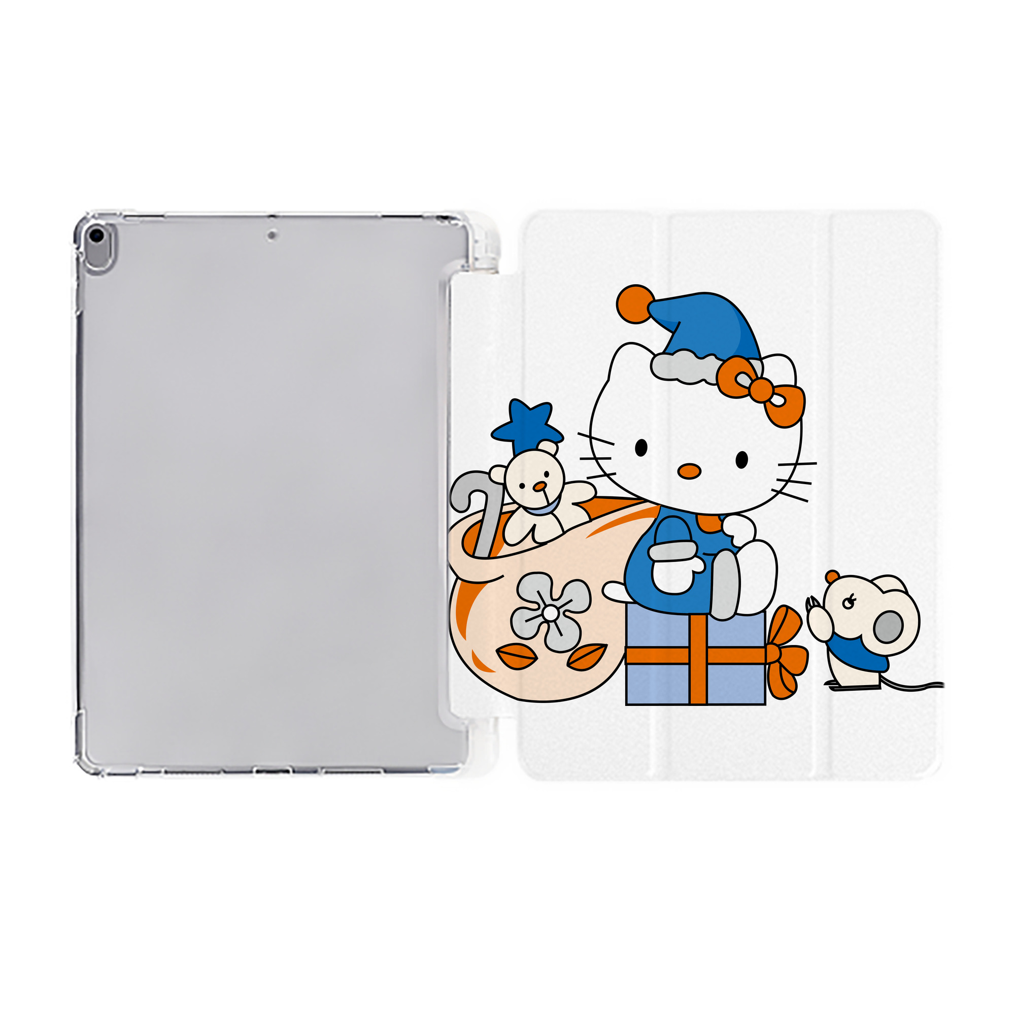 （画像用） Hello Kitty ハローキティ IPad ケース ペン収納付き 三つ折りスタンド PUレザー×シリコン 対応機種9.5/10.5/10.9インチ